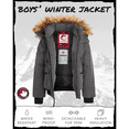 thumbnail image 2 of CANADA WEATHER GEAR Boys' Winter Coat - Heavyweight Bomber Parka Ski Jacket, Coal Grey, Size 8, 2 of 7