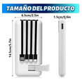 thumbnail image 2 of Power Bank Batería Portátil 20000mah Carga Rápida 4 Cables Xtellar Blanco, 2 of 4