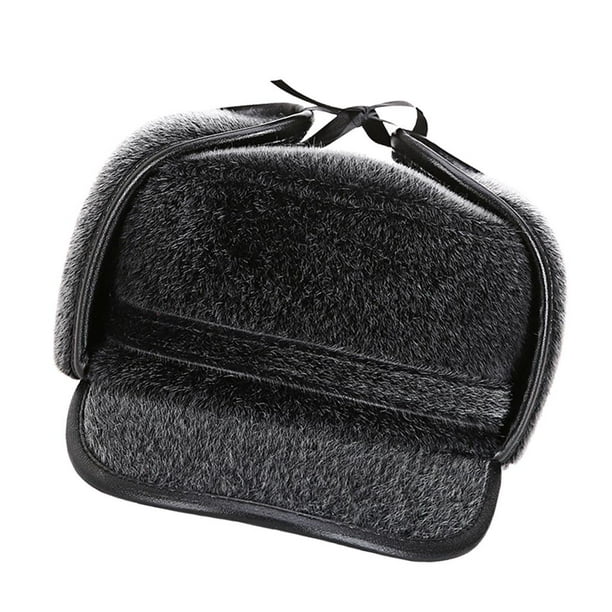 Visera peluda rusa de béisbol del invierno cálido con gorro de esquí con orejeras gris BLESIY Sombrero de bombardero trampero