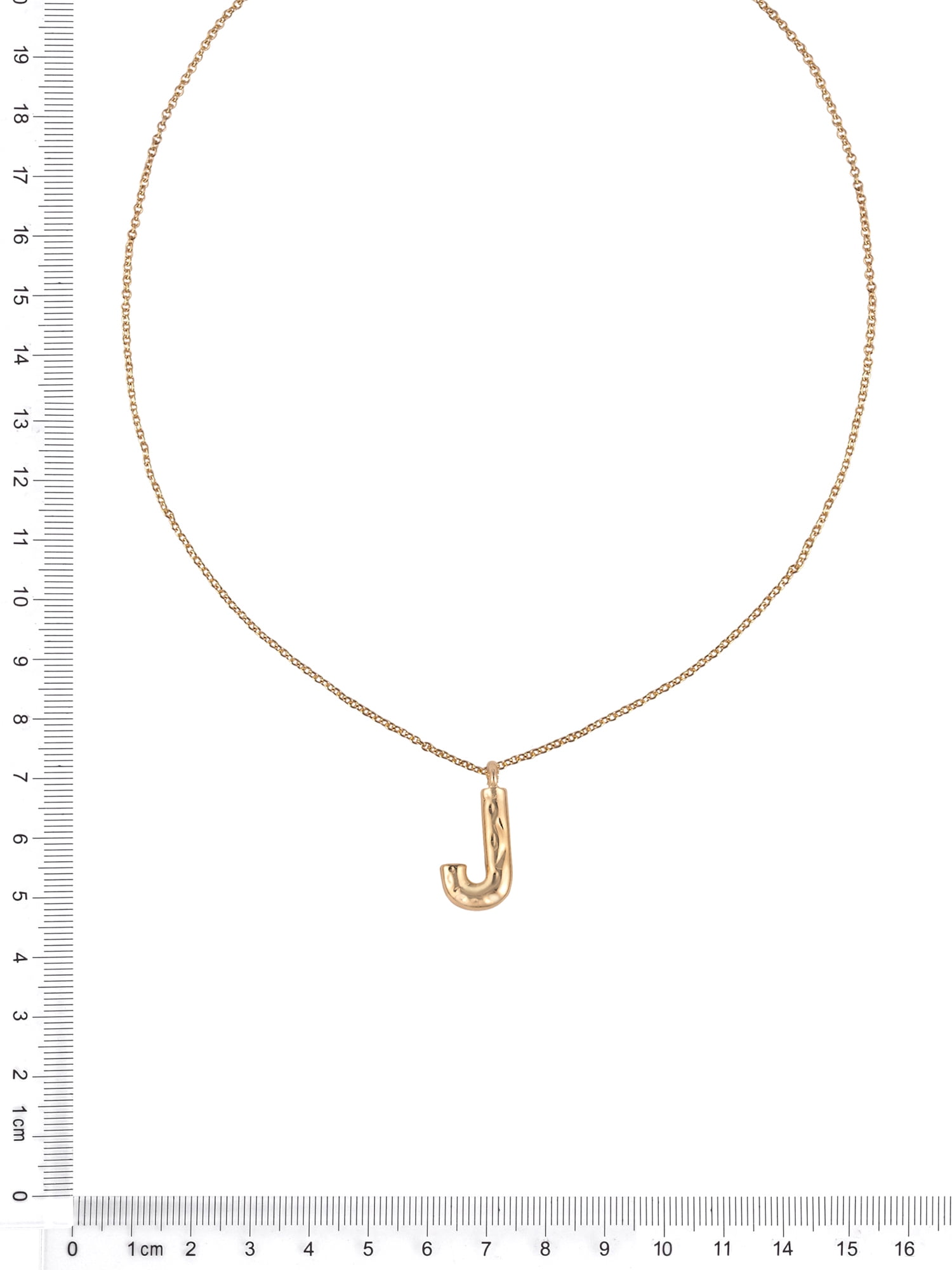 Time and Tru Goldtone Hammered Initial "J" Pendant Necklace