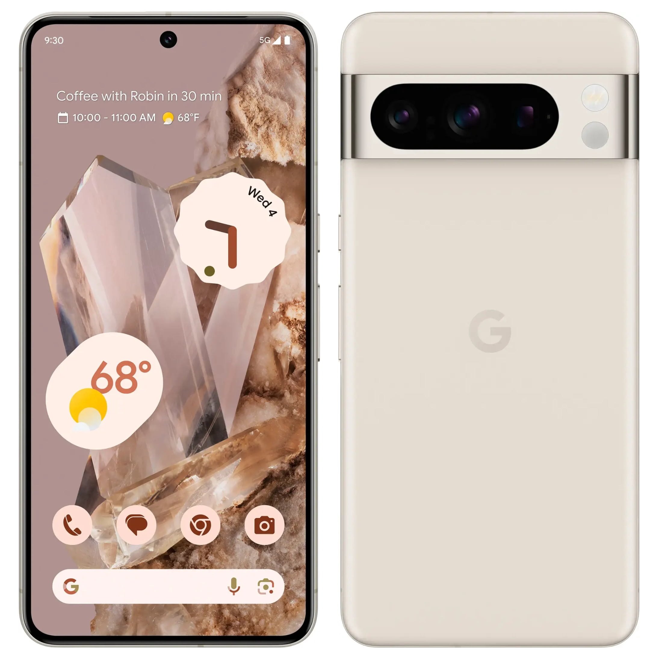 Restored Pixel 8 Pro 128GB Factory Unlocked, Porcelain (Good ) (Refurbished)