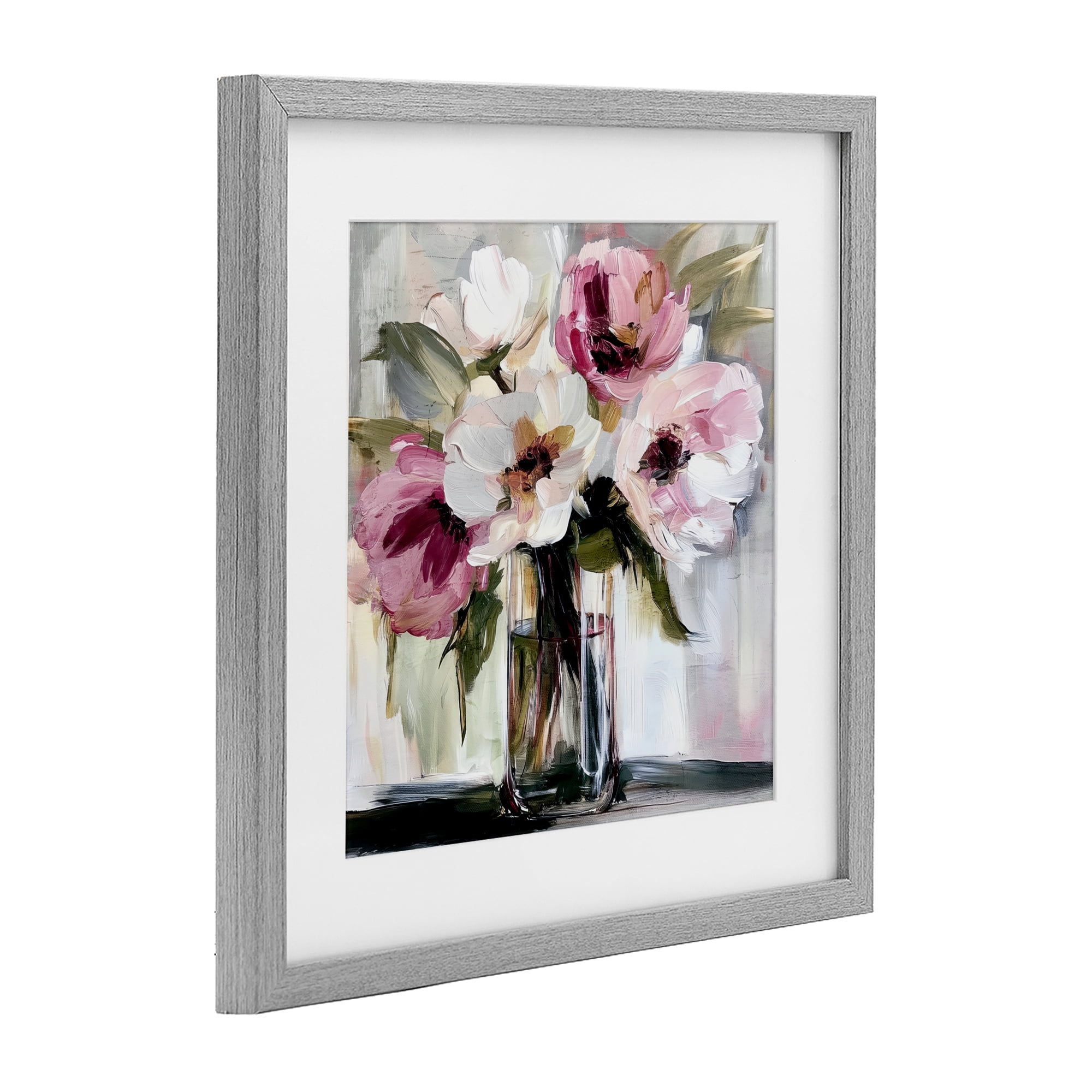 Stupell Industries Resonance Flower Vase Gray Framed Print Under Glass, design by Annabelle Hall