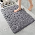 thumbnail image 2 of 1pc Soft and Comfortable Memory Foam Bath Rug with Cobblestone Embossment - Rapid Water Absorbent and Washable - Non-Slip - Perfect for Shower Room and Bathroom Accessories , Bathroom decorations, 2 of 15