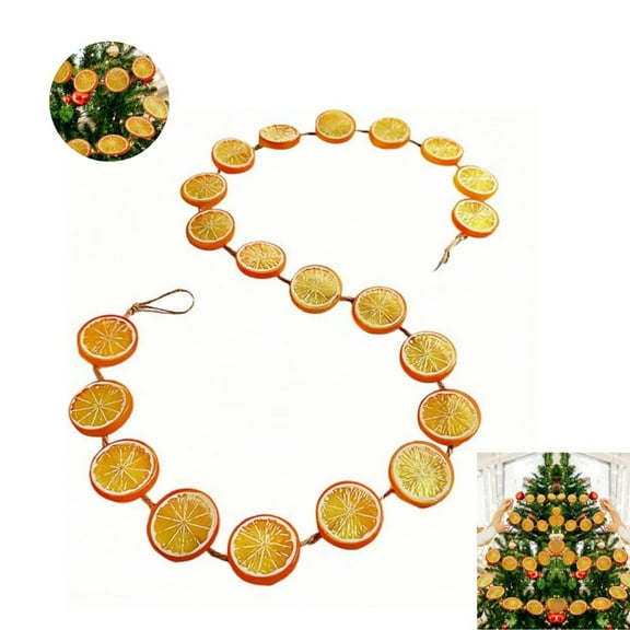 Orange Slice Garland,QZS Christmas Decorations,Front Door Decor,Lifelike Christmas Model Decorations for Farmhouse,Indoor Decor,1Pc