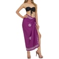 thumbnail image 2 of HAPPY BAY Women's Beachwear Summer Bikini Wraps Beach Wrap Sarong Coverups Skirt Bathing suit Swim Cover up Swimwear Swimsuit Coverups for Women One Size Purple, Solid, 2 of 5