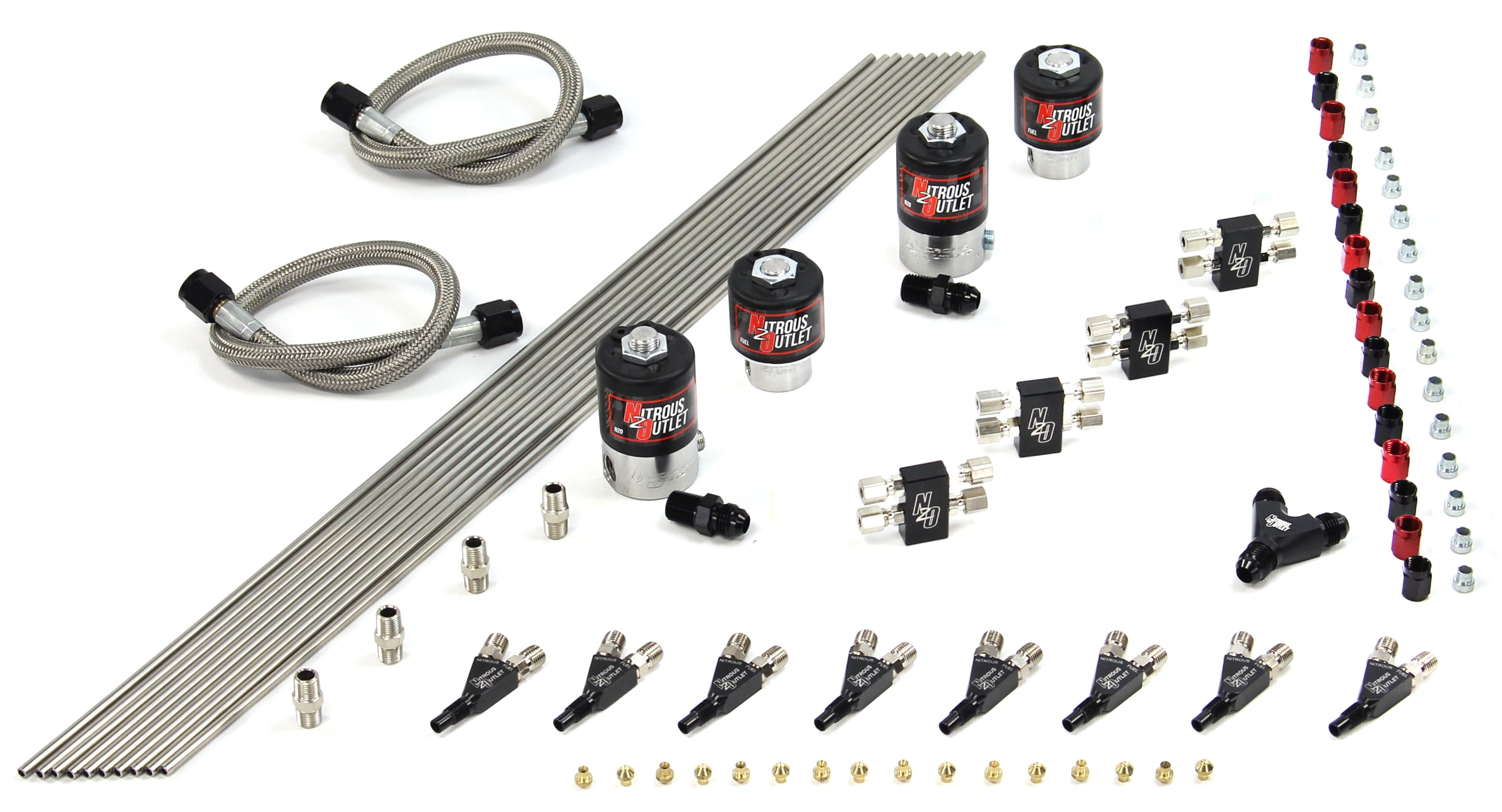 Nitrous Outlet 8 Cylinder 4 Solenoid Racers DirectPort Conversion kit with 90° Nozzle's (.178