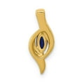 thumbnail image 3 of 14K Yellow Gold Charm Pendant Sapphire Marquise Blue Diamond Round, 3 of 4
