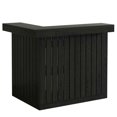 thumbnail image 4 of Spaco Modern L-Shaped Bar Counter with Slatted Design, Bar Counter with Durable Engineered Wood for Indoor as Home, Bar, Kitchen, Black, 4 of 5