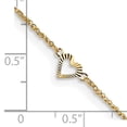 thumbnail image 4 of Primal Gold 14 Karat Yellow Gold Diamond-cut Hearts 10-inch Plus 1-inch Extension Anklet, 4 of 4