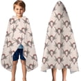 thumbnail image 3 of Beige Buffalo Skull Pattern Hooded Bath Towel，50"x30" for Ages 3 To 12 Kids, Quick Dry Lightweight Soft Microfiber Hood Beach Towel Cover Up for Kids, 3 of 7