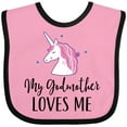 thumbnail image 3 of Inktastic My Godmother Loves Me Unicorn Girls Baby Bib, 3 of 4