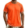 thumbnail image 5 of hlysgo Mens Workout Quick Dry Shirts Athletic Moisture Wicking Running Gym Mesh Shirt Performance Lightweight T-Shirts Orange,M, 5 of 5