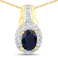 thumbnail image 2 of Fine Color Jewels Blue Sapphire Jewelry Set 18K Yellow Gold Plated 1.96 Ct Topaz Accent Oval Shaped for Women, 2 of 5