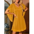 thumbnail image 3 of Women'S Sparkly Dress Bat Sleeves Cocktail Dress Glitter Club Dress Yellow S, 3 of 5