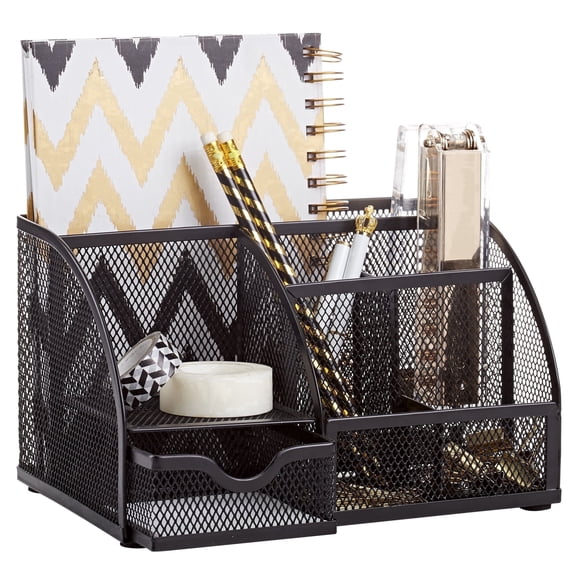EXERZ Wire Mesh Desk Organizer - Black