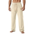thumbnail image 2 of SOOMLON Viscose Pants for Men Big and Tall Long Pants Loose Elastic Waist Drawstring Trousers Cooling Draped Pants, 2 of 8