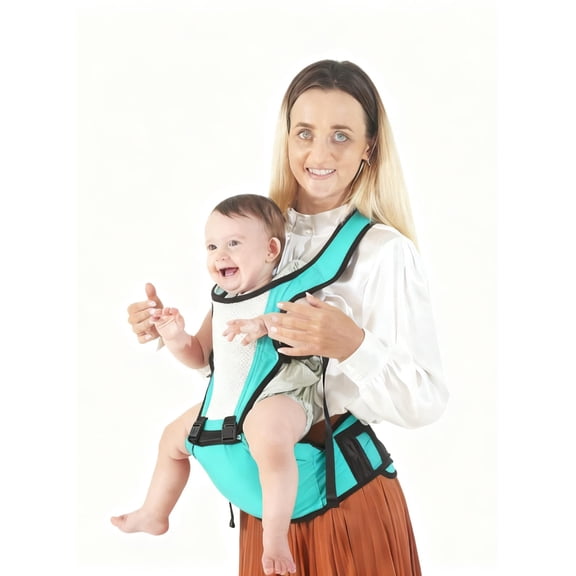 Cangurera Ergonómica para Bebé 6 en 1 con Asiento de Apoyo Hipseat, Soporte Lumbar y Bolsillos Térmicos - Multifuncional Transpirable