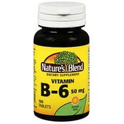 Nature's Blend Vitamin B-6 Tablets, 50 mg, 100 Count