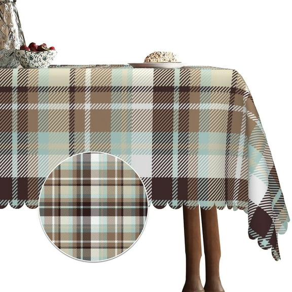 Checkered Tablecloth for Rectangle Tables,Plaided Linen Table Cloth,Table Cover for Dining Kitchen Decor Party Banquet,60x84