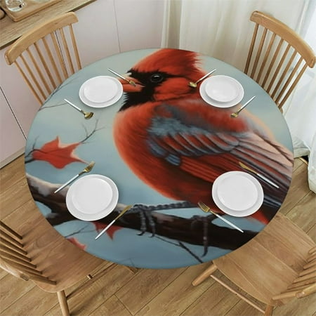 

Cardinal Bird Round Fitted Tablecloth with Elastic Edge