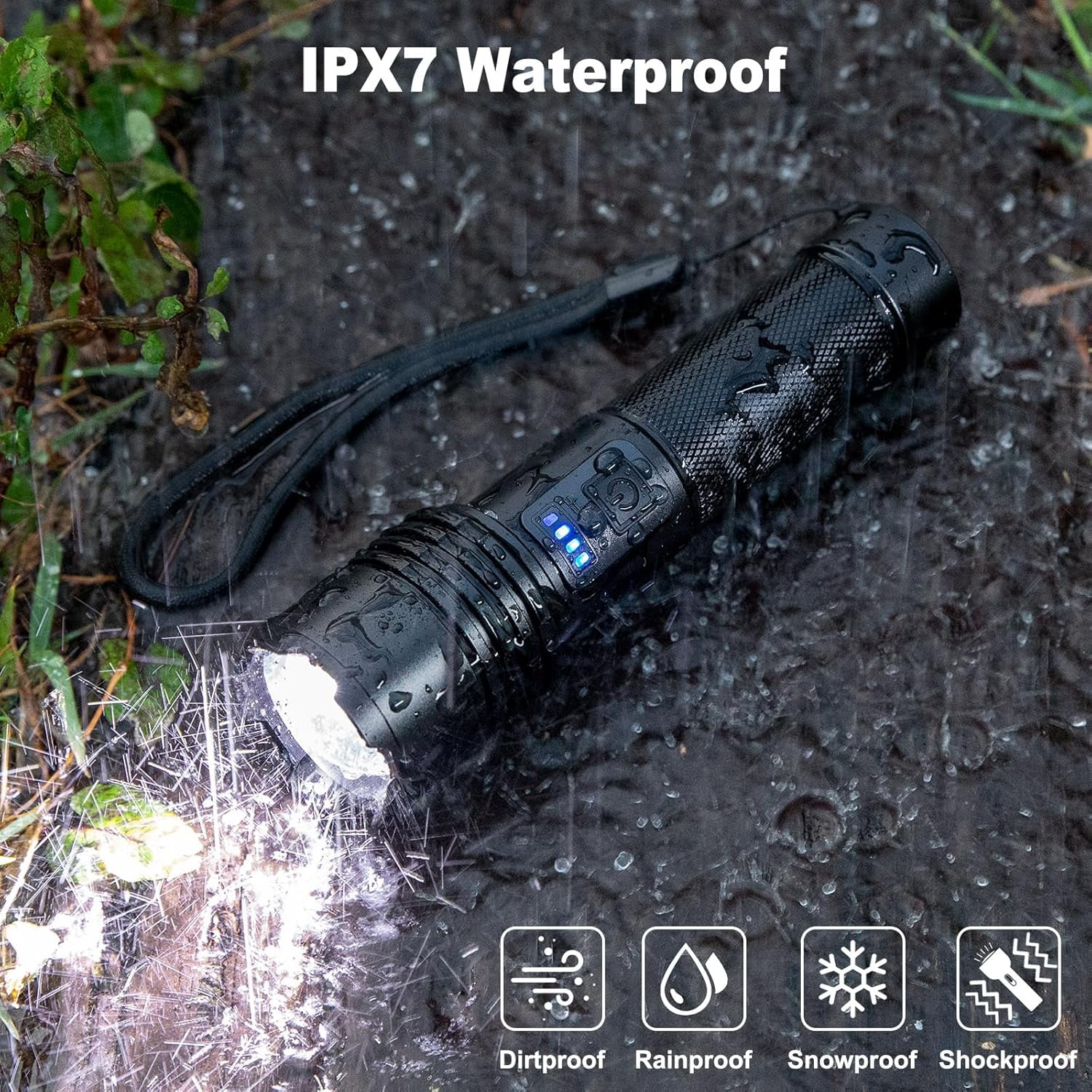 3 Pack Rechargeable Flashlights 990000 High Lumens, Super Bright LED Flash Light with 3 Light Modes, High Power Flashlight with Charging Cables, IPX7 Waterproof for Camping, Outdoor, Home