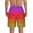 thumbnail image 3 of Naloa Rainbow Glitter Men's Beach Shorts, Surfing shorts, Swim trunks, Quick Dry Swim Trunks for Surfing Beach Fun - Small, 3 of 9
