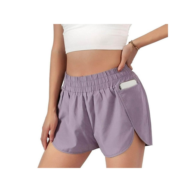 FOCUSNORM Solid Color Athletic Shorts Compression Underwear Lining Pockets