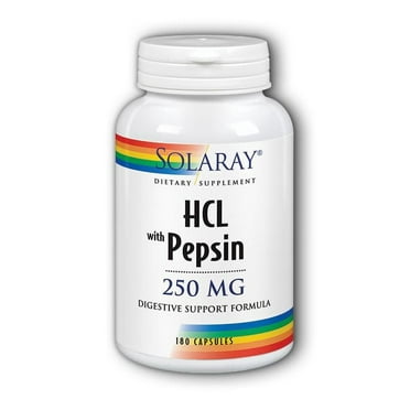 Solaray HCL with Pepsin 250 mg - 180 Capsules