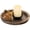 Distressed, variant on Sziqiqi Round Wood Candle Holder Tray, 11 Inch Rustic Farmhouse Decor for Coffee Table Distressed Wooden Plate for Pillar Tealight Candles Home Decor for Living Room