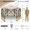 thumbnail image 3 of Costway 11.5 X 11.5 FT 6-Sided Pop-up Screen House Tent With 2 Wind Panels for Camping Coffee, 3 of 10