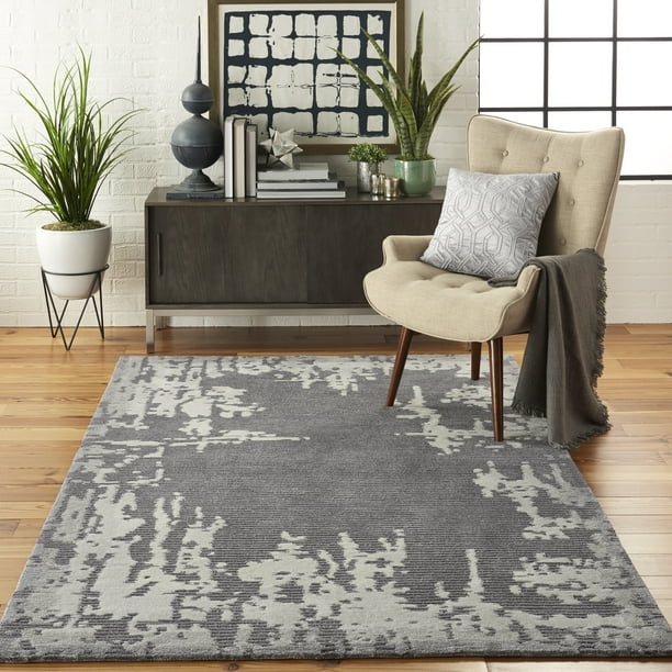 Nourison Symmetry Distressed Grey/Beige Area Rug