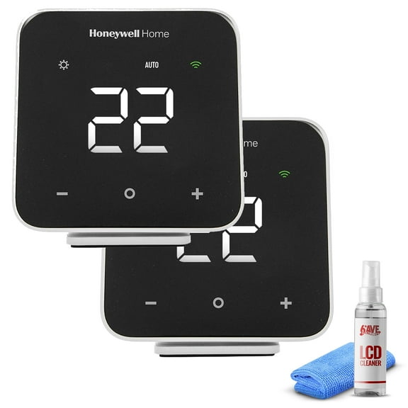 2-Pack Honeywell D6 Pro Wi-Fi Ductless Controller Black LCD Cleaner