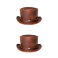 thumbnail image 2 of Cateissary Sombrero de copa elegante para disfraz de mago, boda victoriana, PU, Showman para niños Type1 NO1, 2 of 6