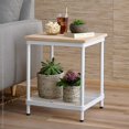 thumbnail image 2 of ZYKFF MeshWorks 2 Tier Narrow Metal Storage End Table Shelving Unit Rack for Kitchen or Bathroom Organization, 17.7" x 17.7" x 20.7", White, 2 of 7