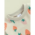thumbnail image 6 of Suealasg 2Pcs Baby Girls Fall Outfits Set Long Sleeve Strawberry Print Sweatshirt Sweatpants 6M 1T 2T 3T Toddler Girls Casual Autumn Clothes, 6 of 7