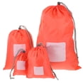 thumbnail image 5 of LOLIPPYY 4-Piece Travel Drawstring Pouch Set, Rosy Nylon Fabric Organizer Bags, 5 of 7
