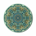 thumbnail image 1 of Ethnic Mouse Pad for Computers, Abstract Flower Arrangement Mandala Style Nature Elements Vibrant, Round Non-Slip Thick Rubber Modern Gaming Mousepad, 8" Round, Pale Yellow Turquoise, by Ambesonne, 1 of 2