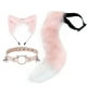 thumbnail image 4 of Tocado con orejas y cola larga, diadema con orejas de gato, disfraz de peluche, pinza para el pelo con orejas de peluche Rosa, 4 of 7