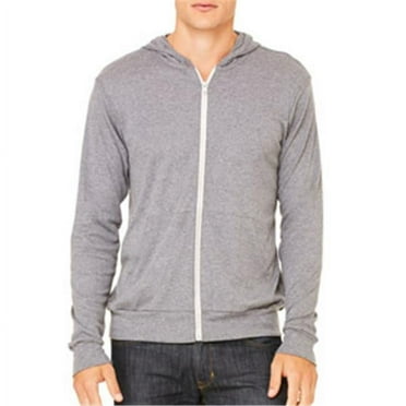 Canvas C3939 Unisex Triblend Full-Zip Lightweight Hoodie - Grey TriBlend - Large