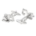 thumbnail image 3 of 1 par de gemelos con forma de excavadora, tachuelas para camisa de hombre chapadas en plata para fiesta de boda de negocios, 3 of 5