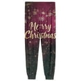 thumbnail image 7 of WTOBBY Men's Drawstring Pocket Cuffed Casual Pants, Christmas Print, Home Sleep Pants for Festive Lounge and Comfortable Wear, Soft and Cozy,Deep Red 3XL, 7 of 7