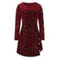 thumbnail image 3 of Gvmfive Women Casual Long Sleeve Skater Dress Sequins Glitter Party Short Dress, 3 of 8