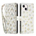 thumbnail image 2 of Wallet Case for iPhone 14 Plus, Flower PU Leather Durable Phone Case Kickstand Flip Case with Card Slots Wrist Strap Pattern Magnetic Closure Protective Case for iPhone 14 Plus - D, 2 of 9