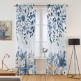 thumbnail image 2 of Kitchen Curtains 84 Inch Length 2 Panels, Blue Coastal Starfish Grommets Window Treatment Curtain, Beach Nautical Shell Eucalyptus Ocean Thermal Curtains Drapes for Living Room/Bathroom, 2 of 9
