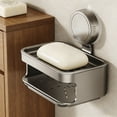 thumbnail image 4 of TIELUTT Soap Dish Wall Soap Dish Suction Cup for Bathroom Kitchen Storage Plate over the Makeup Mat over Shelf Kitchen Wash Tub for Towel Rack for Kitchen in Dish Drying Rack Small Stainless, 4 of 7
