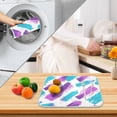 thumbnail image 3 of Yayeee Dish Drying Mat for Kitchen Counter 16" x 18" Microfiber Super Absorbent Coffee Decorative Pad, Purple Drawing, 3 of 9