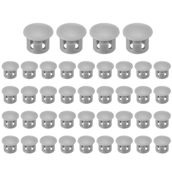 Uxcell 8mm/5/16" Plastic Hole Plugs, Flush Type Round Plug Snap in Locking Screw Hole Covers Grey 40 Pcs