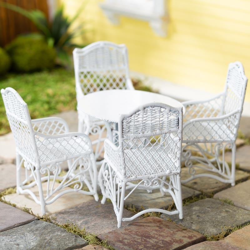 Dollhouse Miniature White Patio Set Eiwf353 Com Dollhouse Miniature White Patio Set, Outdoor Furniture Wilmington Nc
