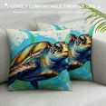 thumbnail image 3 of COMIO  Watercolor Sea Turtle Rustic Farmhouse Style Decorative Throw Pillow Cover Cushion Case for Sofa Couch Housewarming Gift Home Decor, 3 of 5