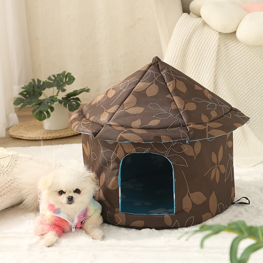 KYAIGUO Cat House with Removable Cushion Outdoor Cat House Weatherproof Four Season Pet Nest Kitty Shelter House Small Dog Tent Cabin for Indoor Outdoor